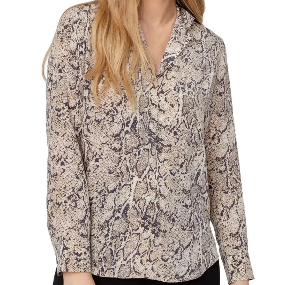 Rails 100% Silk Women's Snake Print Blouse Size M